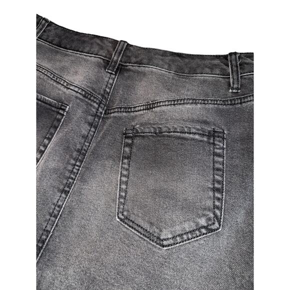 Wild Fable Mini Skirt | Black Denim | Raw Hem  | Size 10 - Picture 7 of 9